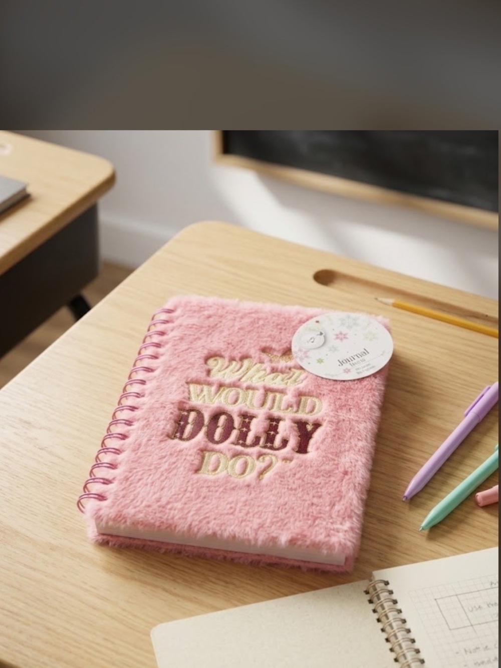 Fuzzy Pink "What Would Dolly Do?" Spiral Journal